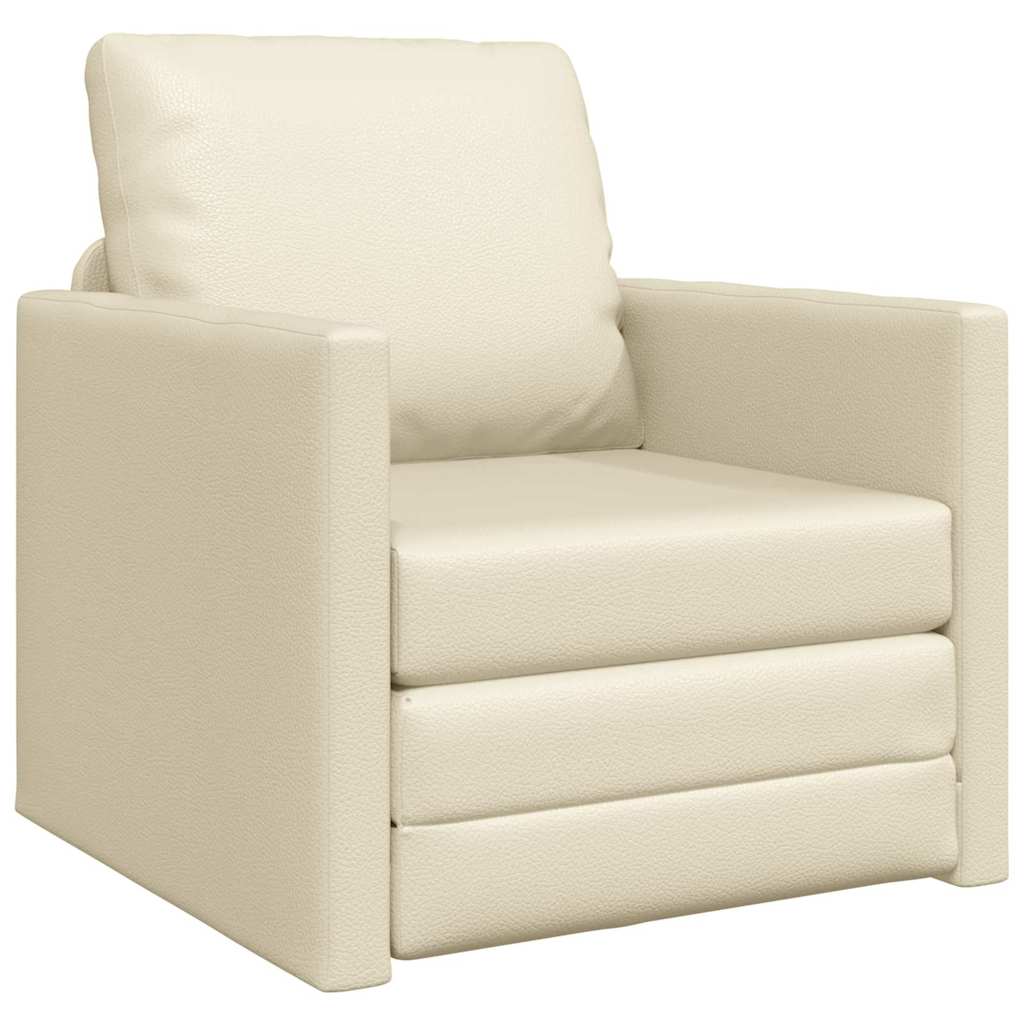 Sofa Lit de Sol avec coussin Crème 74 x 77 x 81 cm Faux cuir - XIOS