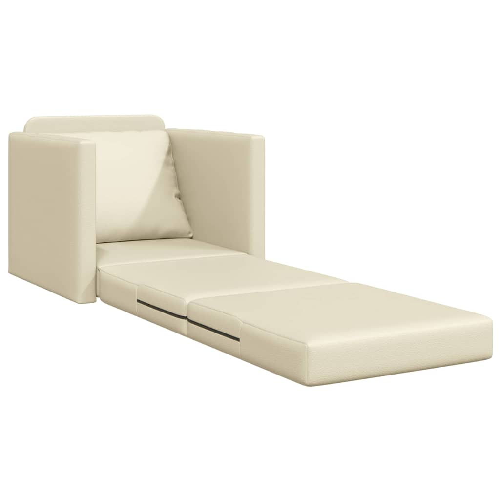 Sofa Lit de Sol avec coussin Crème 74 x 77 x 81 cm Faux cuir - XIOS