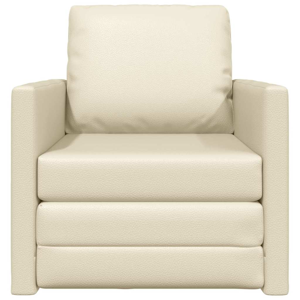 Sofa Lit de Sol avec coussin Crème 74 x 77 x 81 cm Faux cuir - XIOS