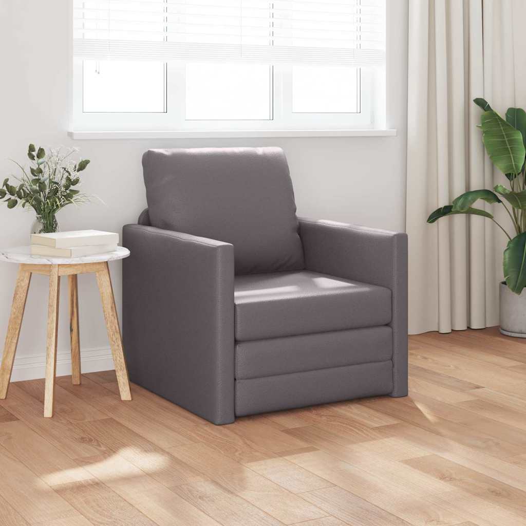 Sofa Lit de Sol avec coussin Gris 74 x 77 x 81 cm Faux cuir - XIOS