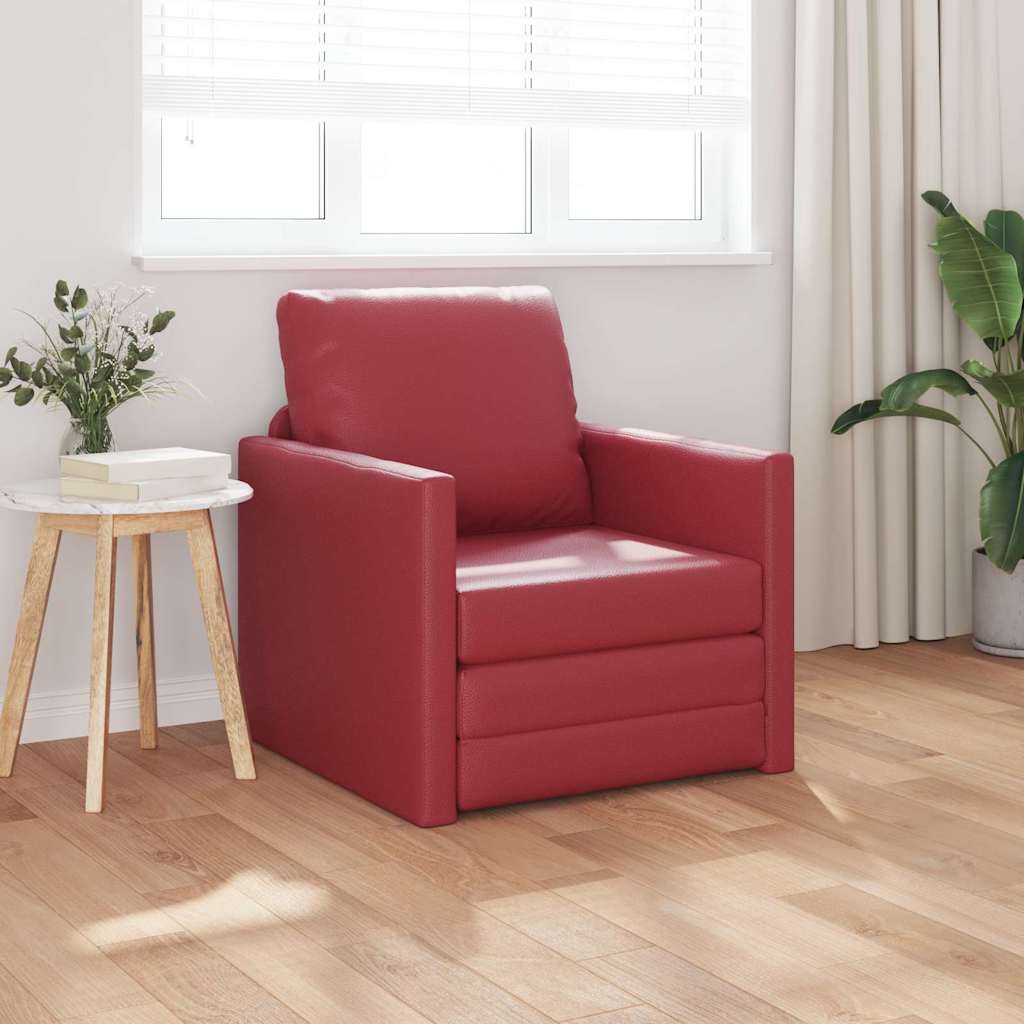 Sofa Lit de Sol Rouge bordeaux 74 x 77 x 81 cm Faux cuir - XIOS