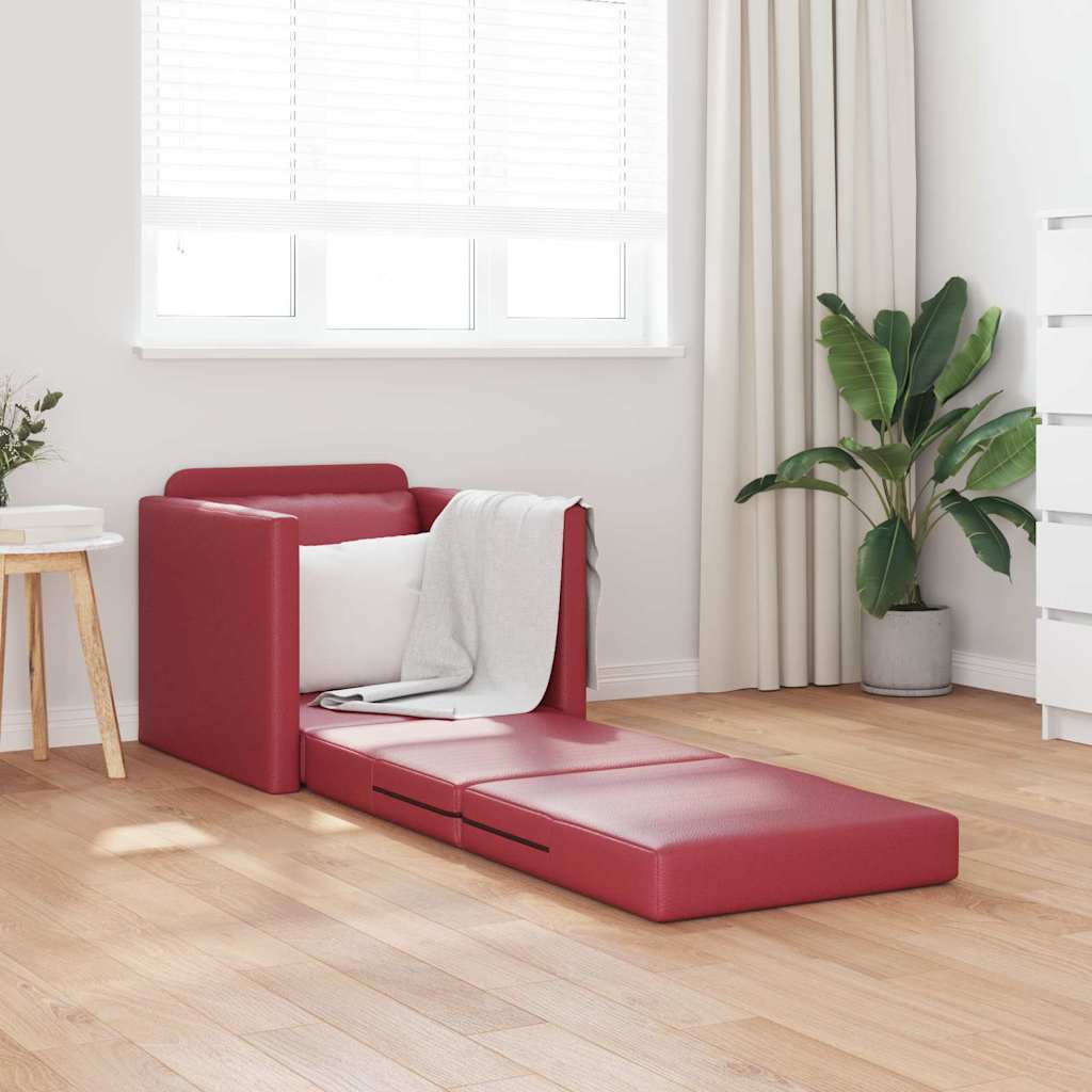 Sofa Lit de Sol Rouge bordeaux 74 x 77 x 81 cm Faux cuir - XIOS