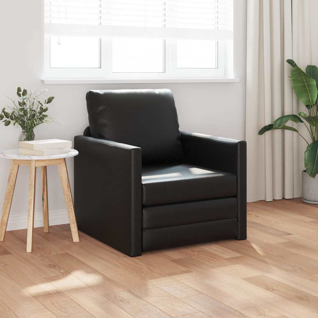 Sofa Lit de Sol avec coussin Noir 74 x 77 x 81 cm Faux cuir - XIOS
