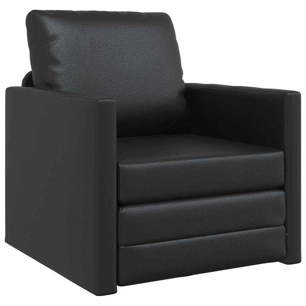 Sofa Lit de Sol avec coussin Noir 74 x 77 x 81 cm Faux cuir - XIOS