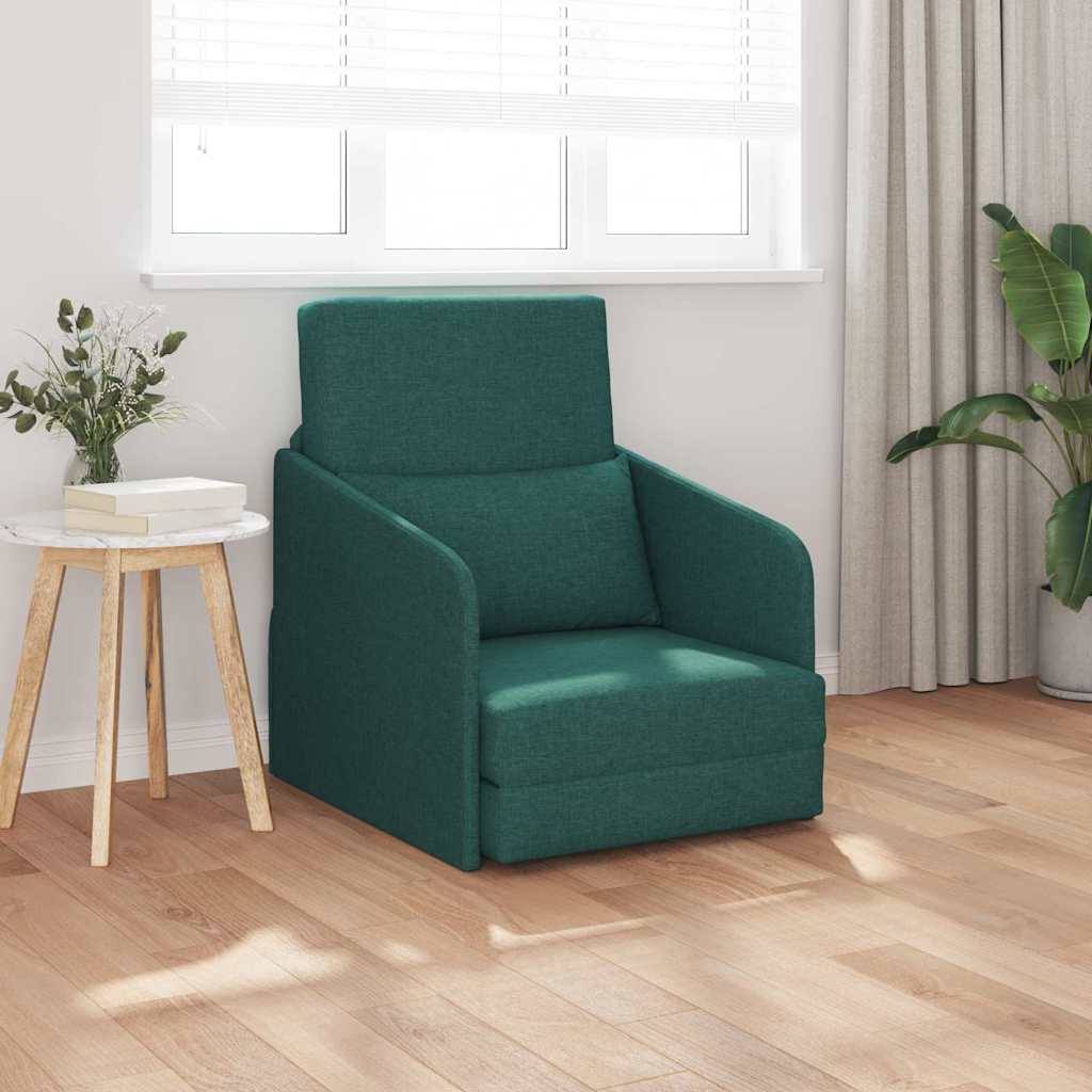 Canapé-Lit Vert foncé 65 x 80 x 83 cm tissu - XIOS