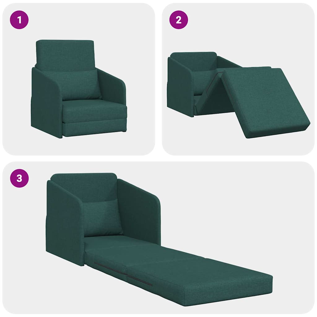 Canapé-Lit Vert foncé 65 x 80 x 83 cm tissu - XIOS