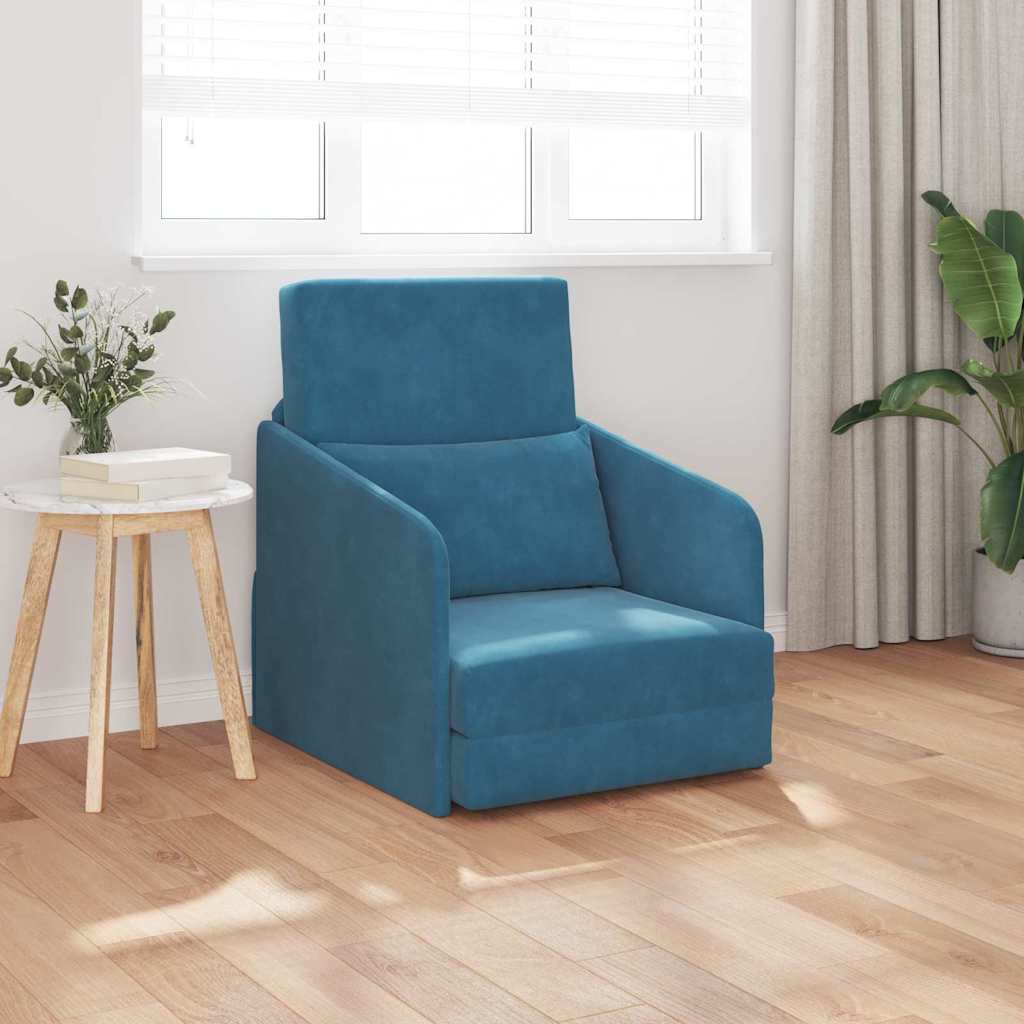 Canapé-Lit Bleu 65 x 80 x 83 cm Velours - XIOS