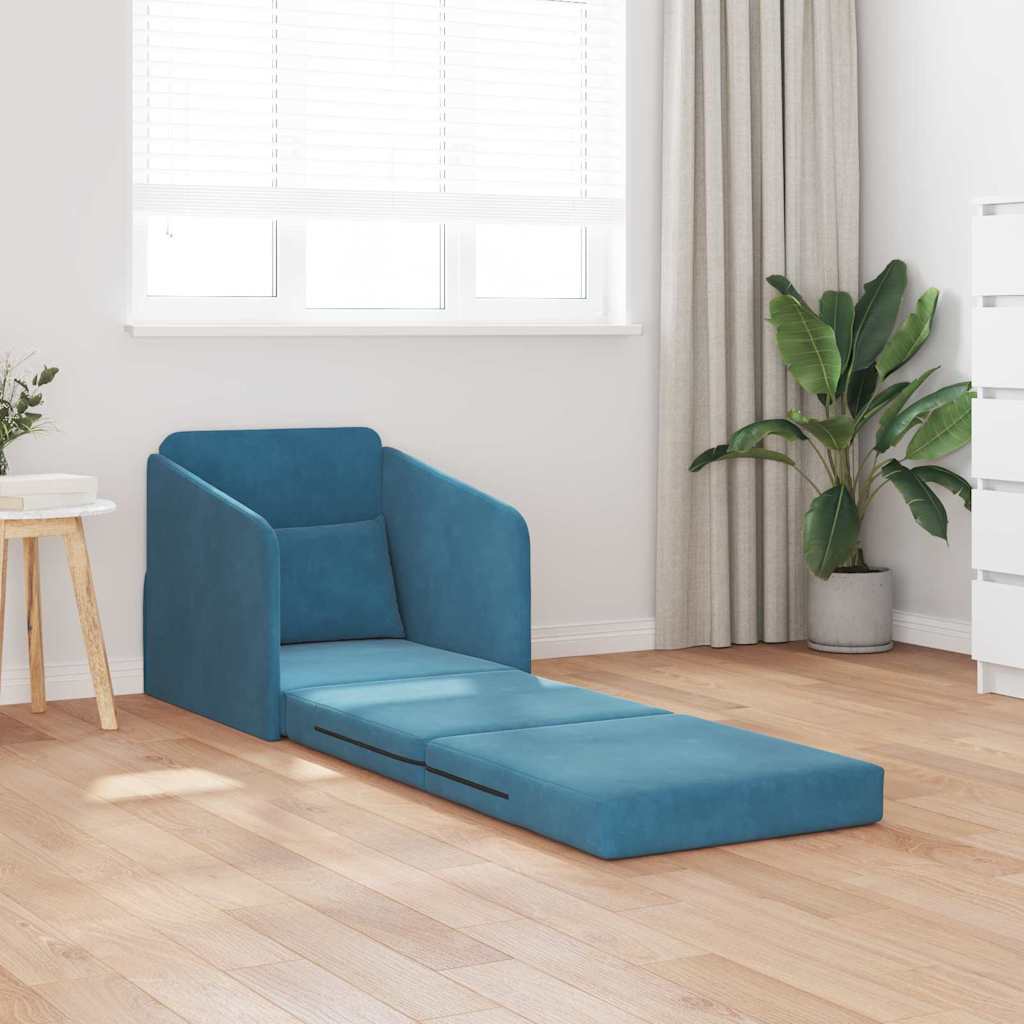 Canapé-Lit Bleu 65 x 80 x 83 cm Velours - XIOS