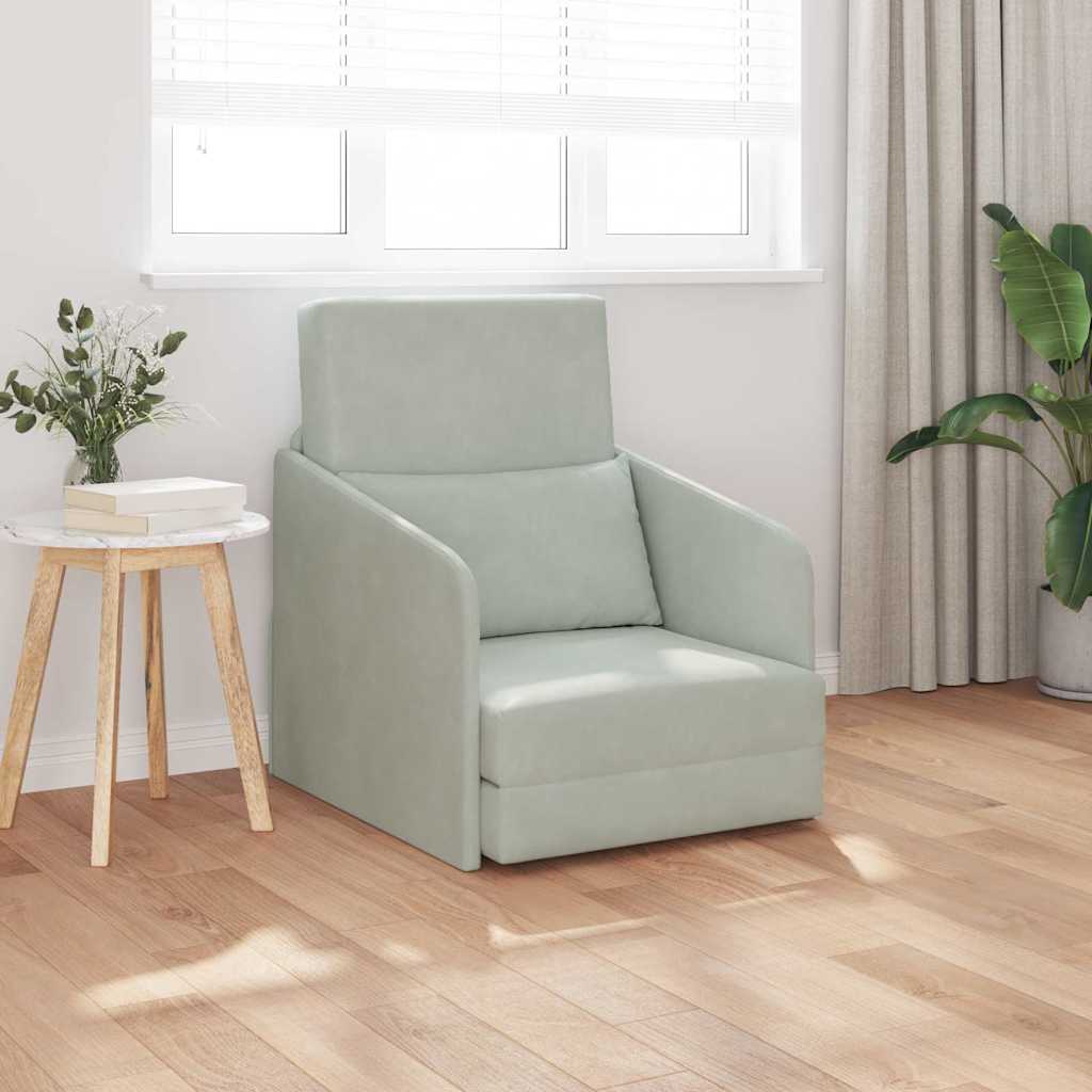 Canapé-Lit Gris clair 65 x 80 x 83 cm Velours - XIOS