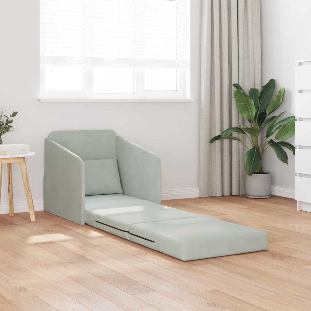 Canapé-Lit Gris clair 65 x 80 x 83 cm Velours - XIOS