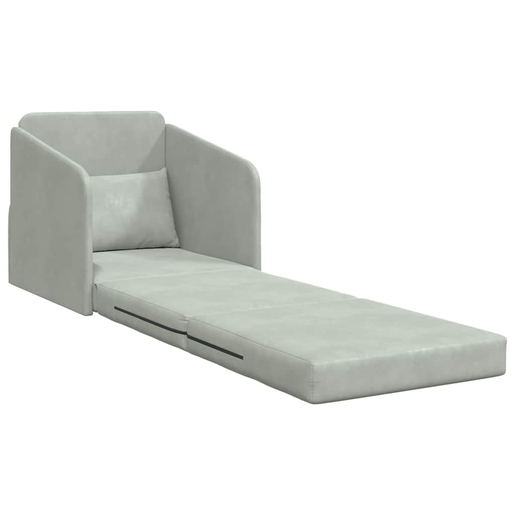 Canapé-Lit Gris clair 65 x 80 x 83 cm Velours - XIOS
