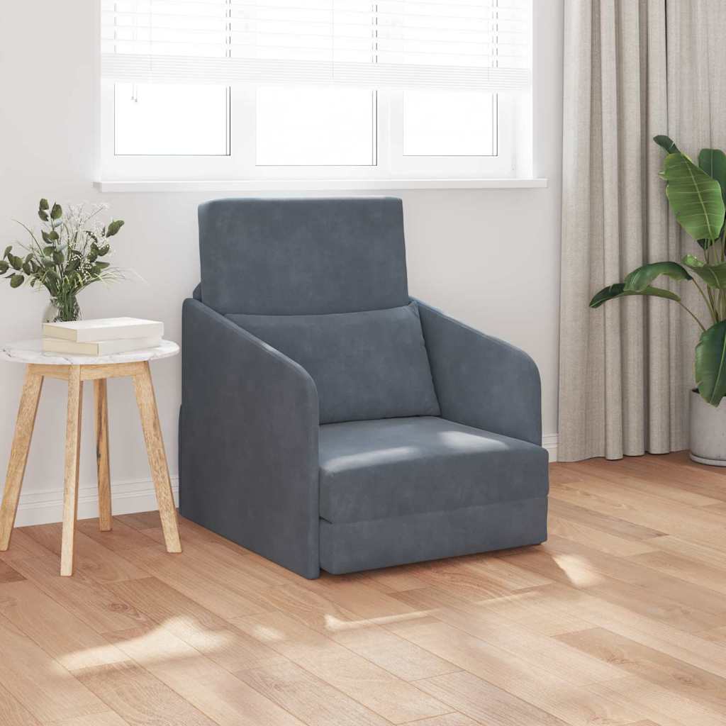 Canapé-Lit Gris foncé 65 x 80 x 83 cm Velours - XIOS
