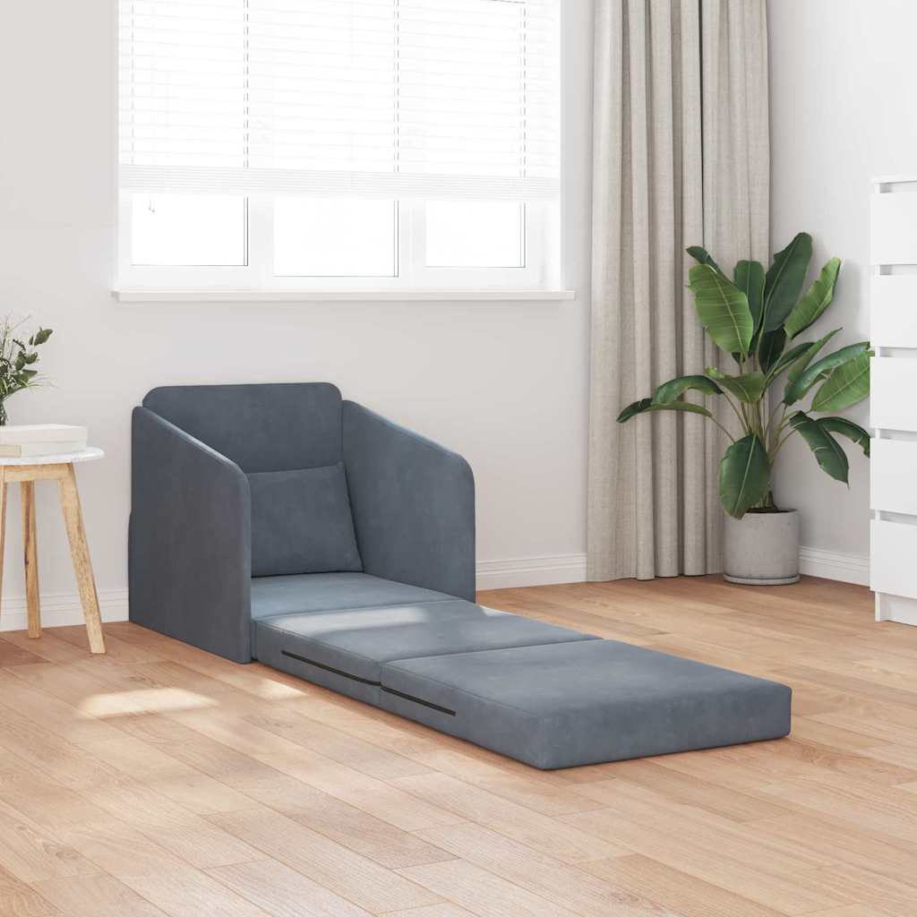 Canapé-Lit Gris foncé 65 x 80 x 83 cm Velours - XIOS