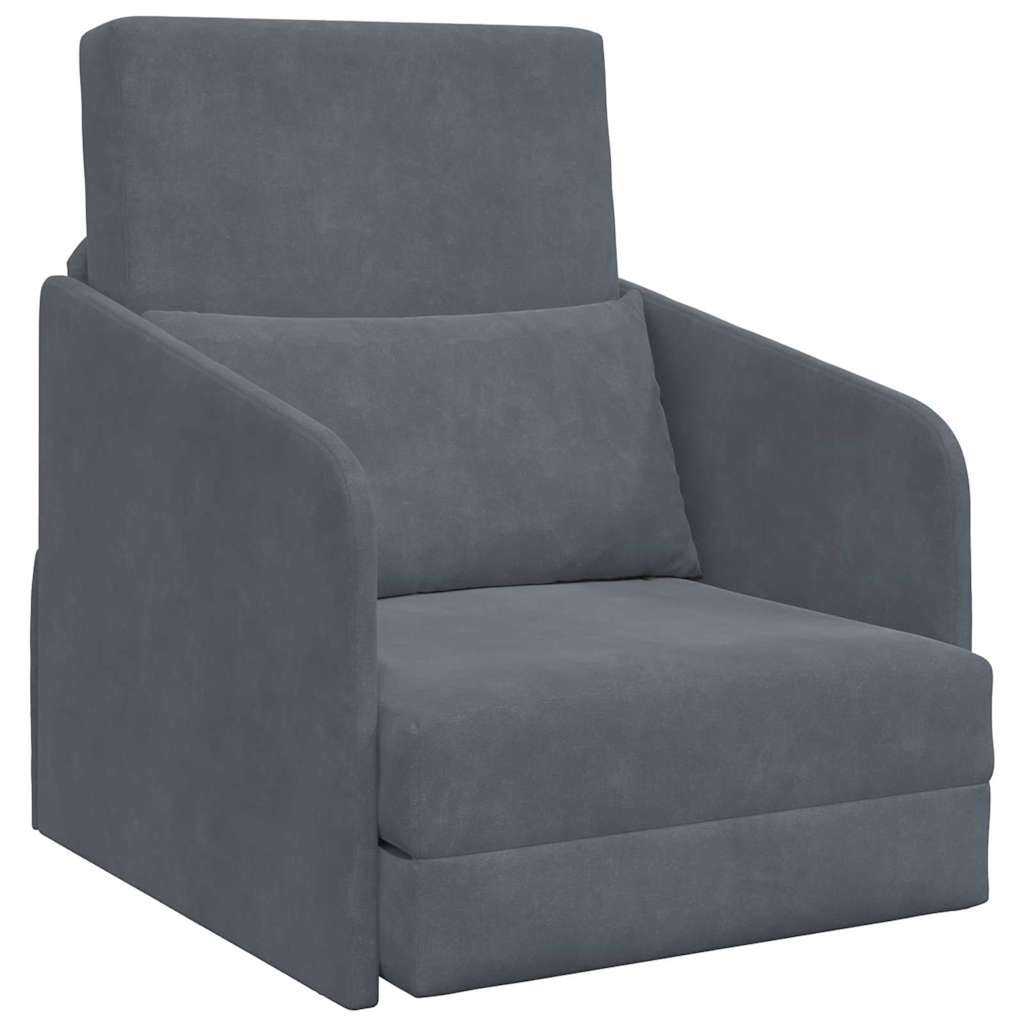 Canapé-Lit Gris foncé 65 x 80 x 83 cm Velours - XIOS
