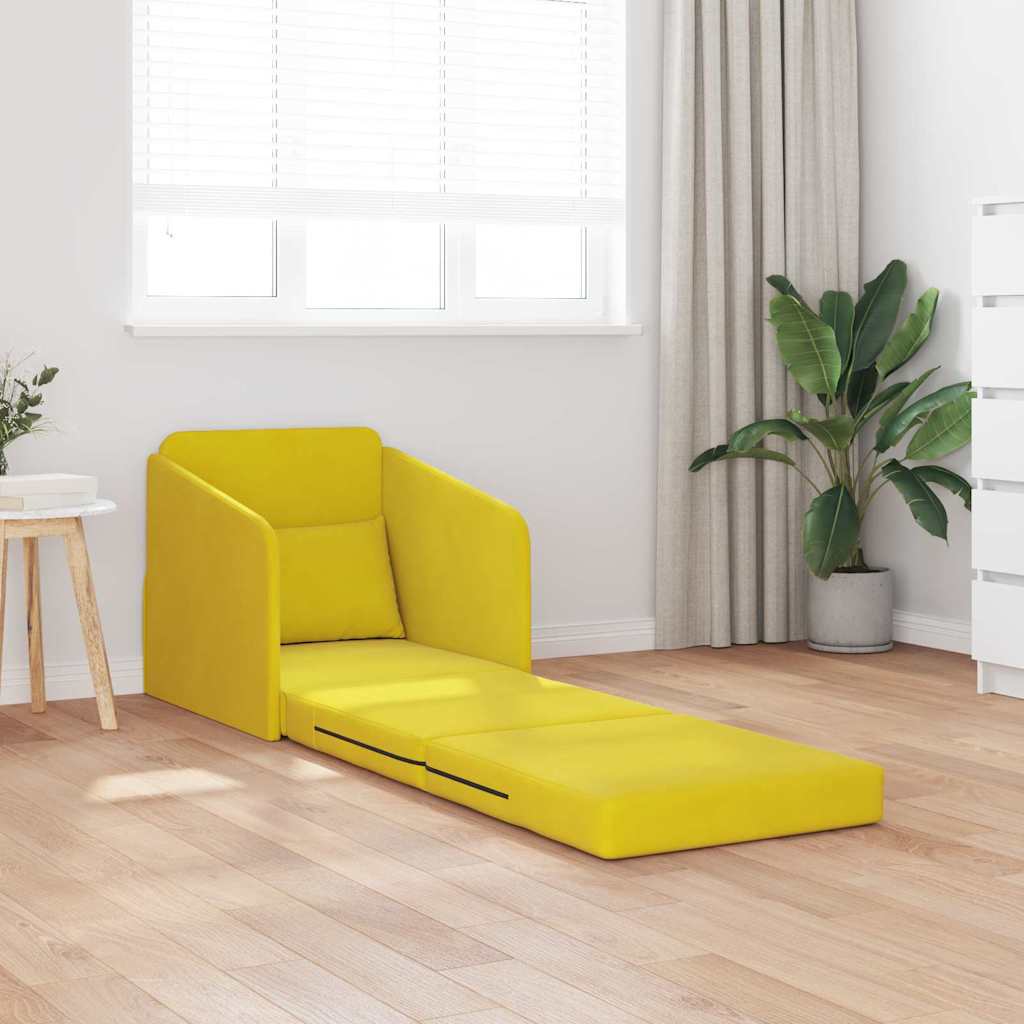 Canapé-Lit Jaune 65 x 80 x 83 cm Velours - XIOS