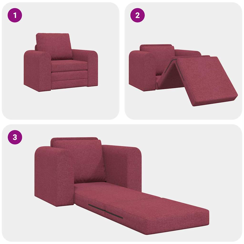 Canapé-Lit Rouge bordeaux 98 x 71 x 83 cm tissu - XIOS