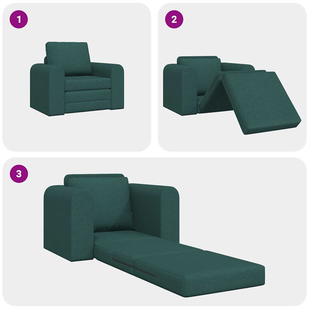 Canapé-Lit Vert foncé 98 x 71 x 83 cm tissu - XIOS