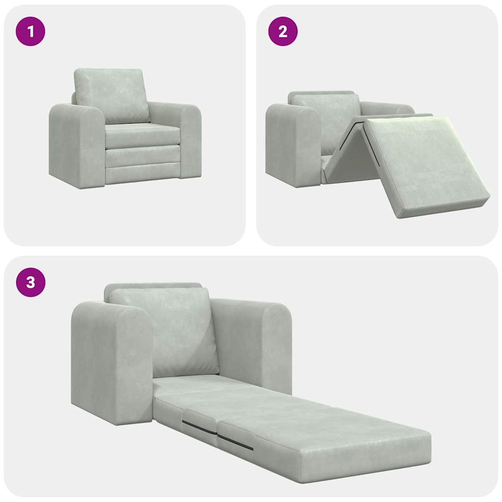 Canapé-Lit Gris clair 98 x 71 x 83 cm Velours - XIOS