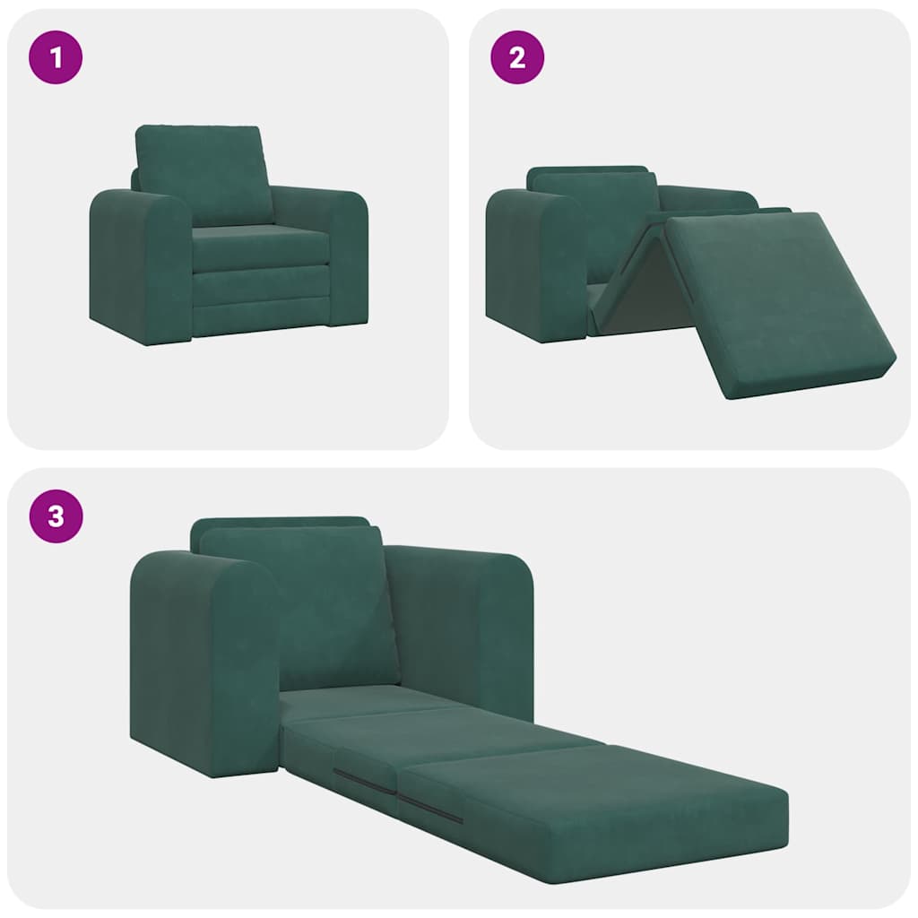 Canapé-Lit Vert foncé 98 x 71 x 83 cm Velours - XIOS