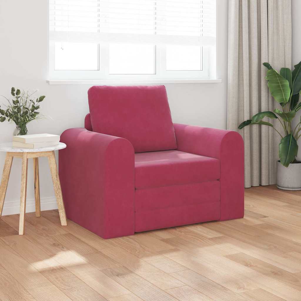 Canapé-Lit Rouge bordeaux 98 x 71 x 83 cm Velours - XIOS