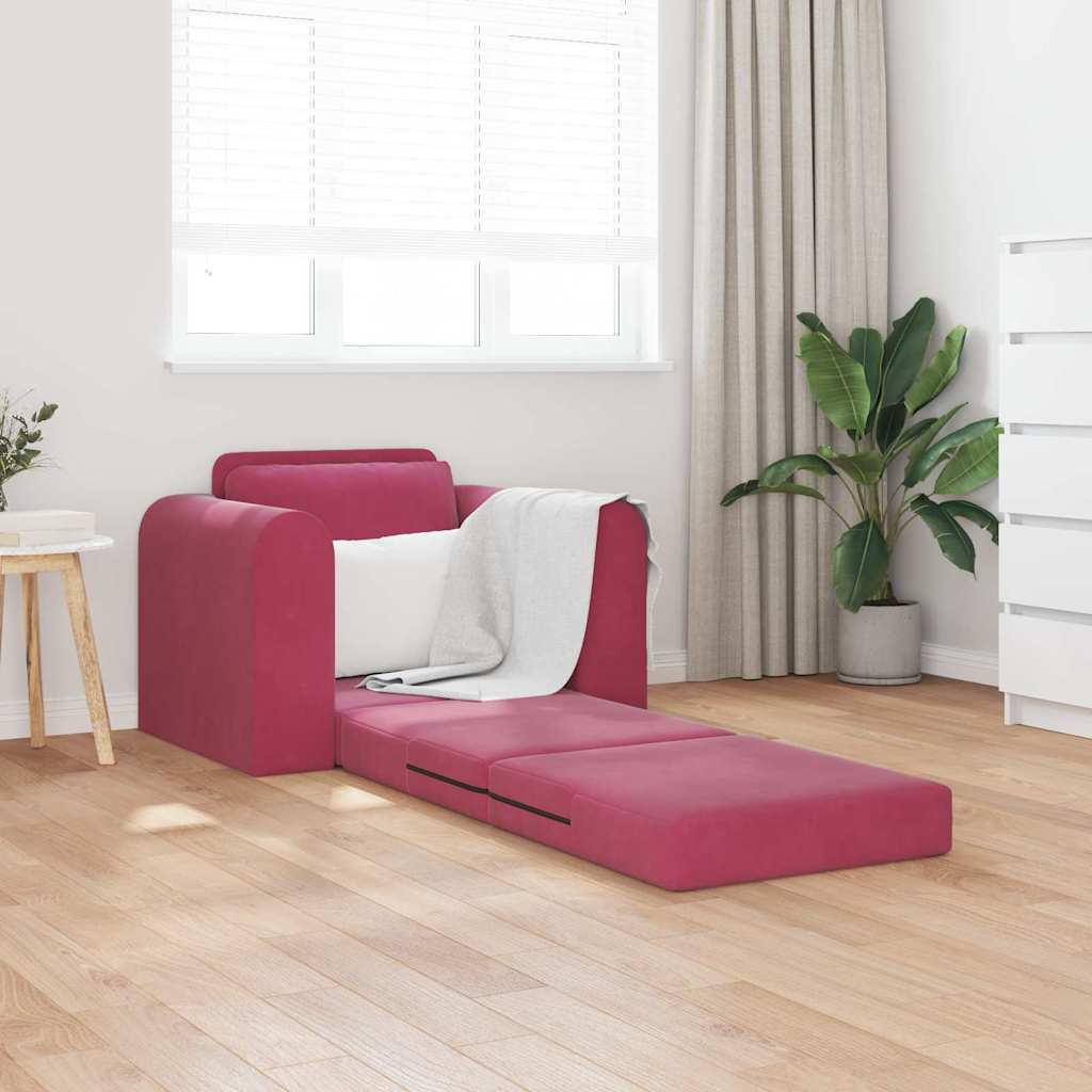 Canapé-Lit Rouge bordeaux 98 x 71 x 83 cm Velours - XIOS