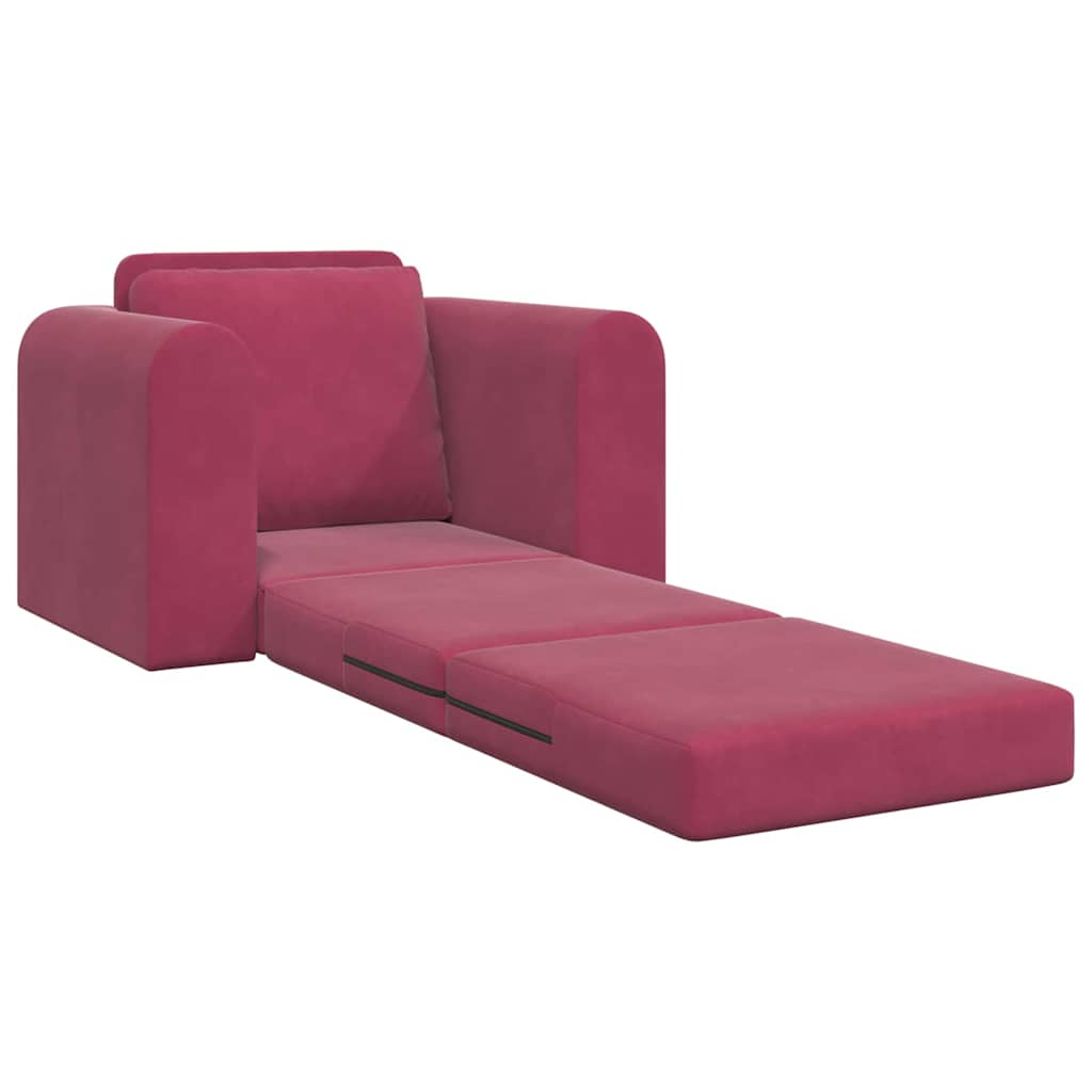 Canapé-Lit Rouge bordeaux 98 x 71 x 83 cm Velours - XIOS