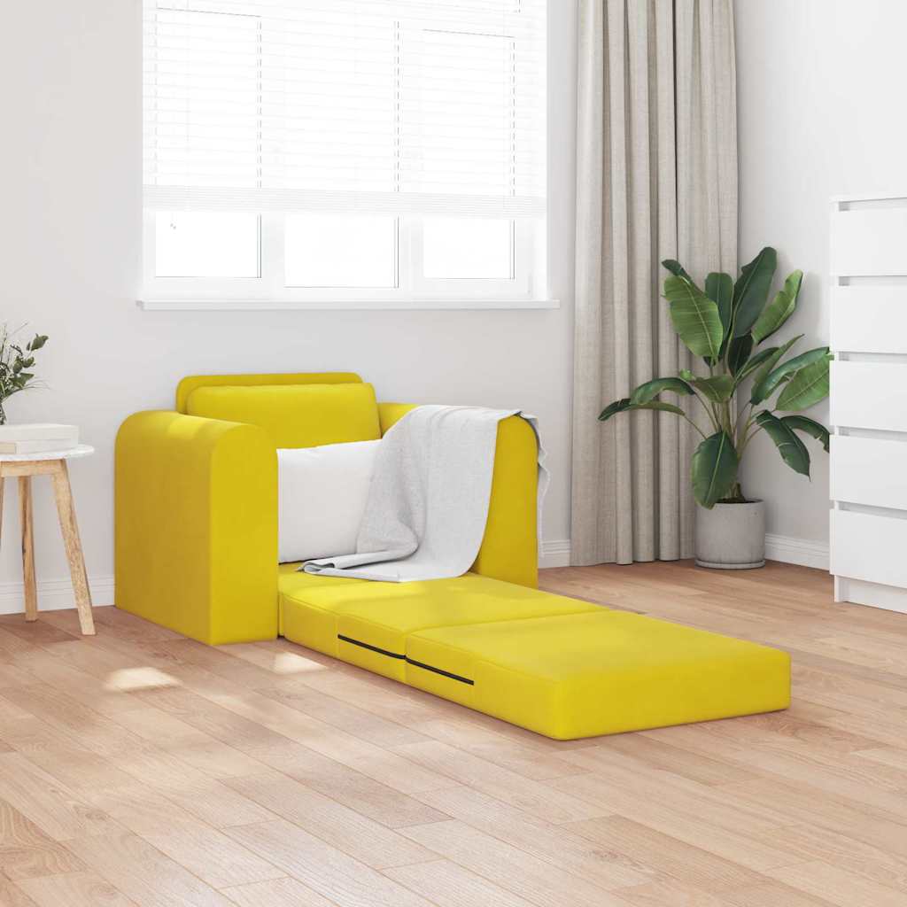 Canapé-Lit Jaune 98 x 71 x 83 cm Velours - XIOS