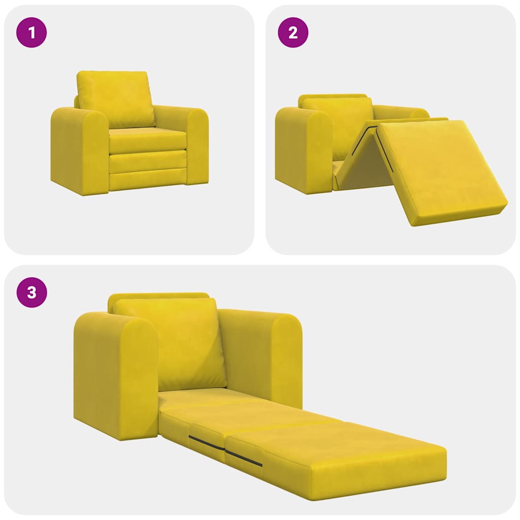 Canapé-Lit Jaune 98 x 71 x 83 cm Velours - XIOS