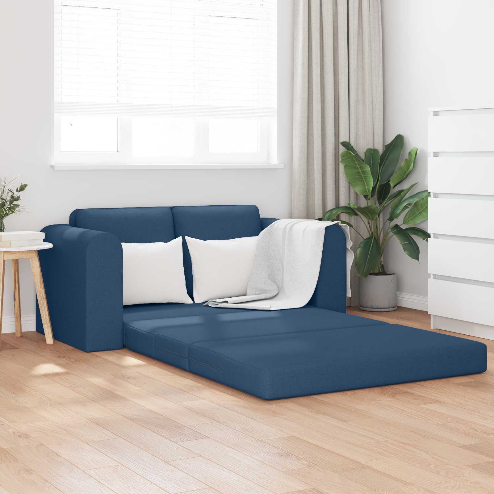 Canapé-Lit Bleu 148 x 71 x 83 cm tissu