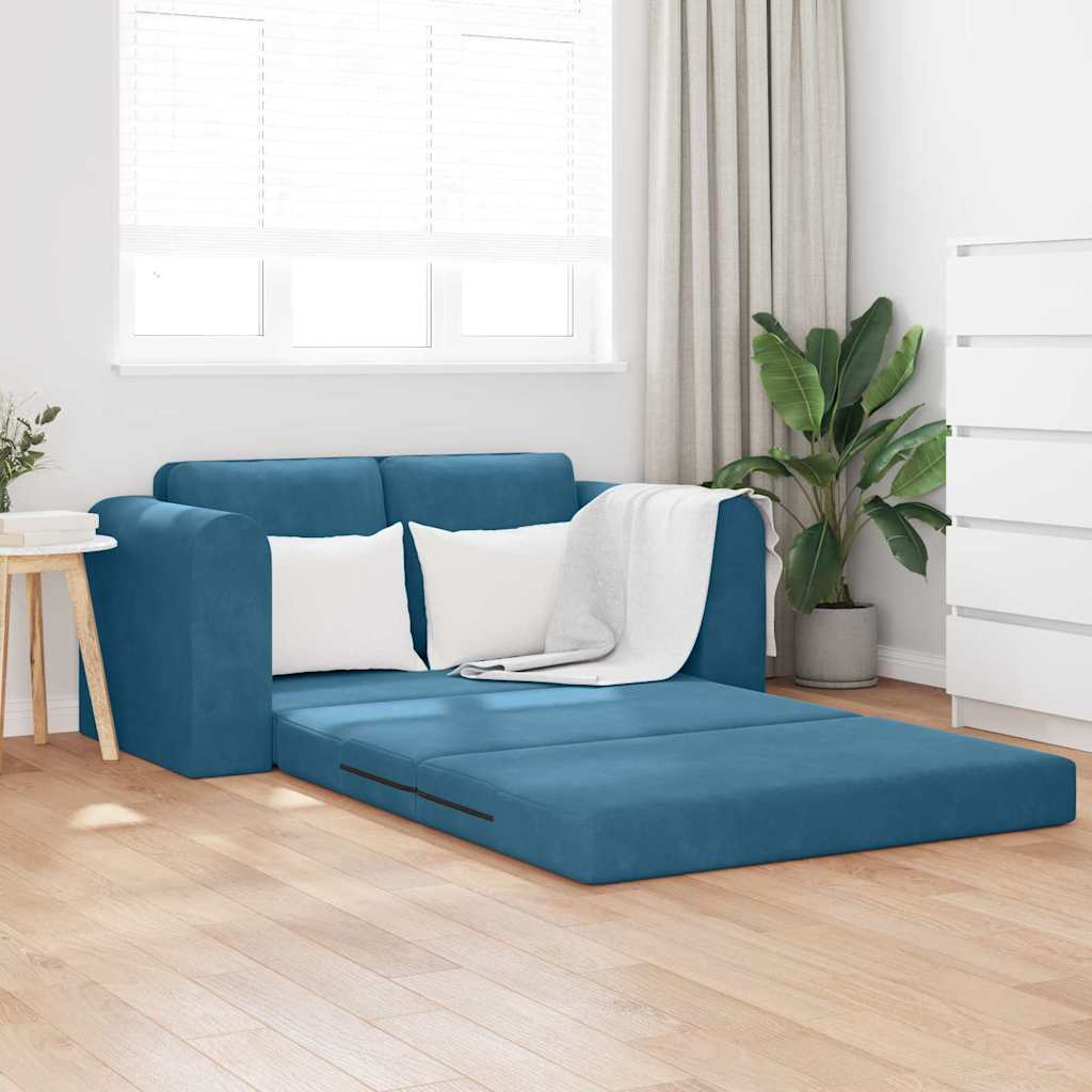 Canapé-Lit 60cm Bleu Velours - XIOS
