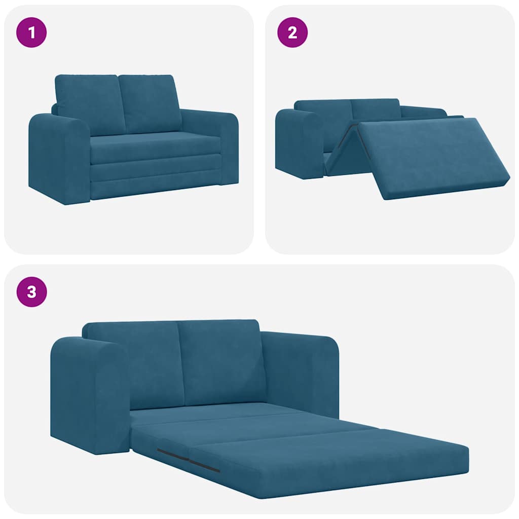 Canapé-Lit 60cm Bleu Velours - XIOS