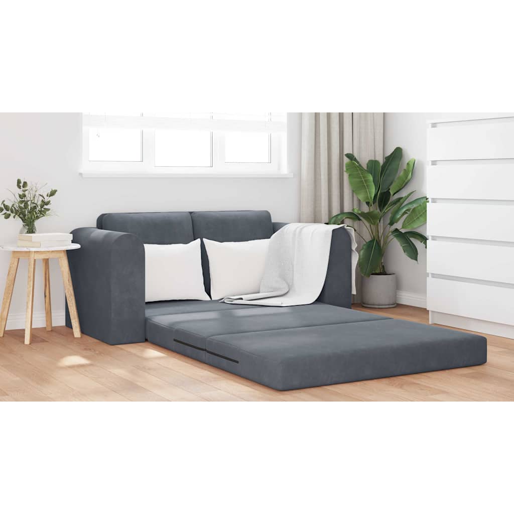 Canapé-Lit Gris foncé 148 x 71 x 83 cm Velours - XIOS