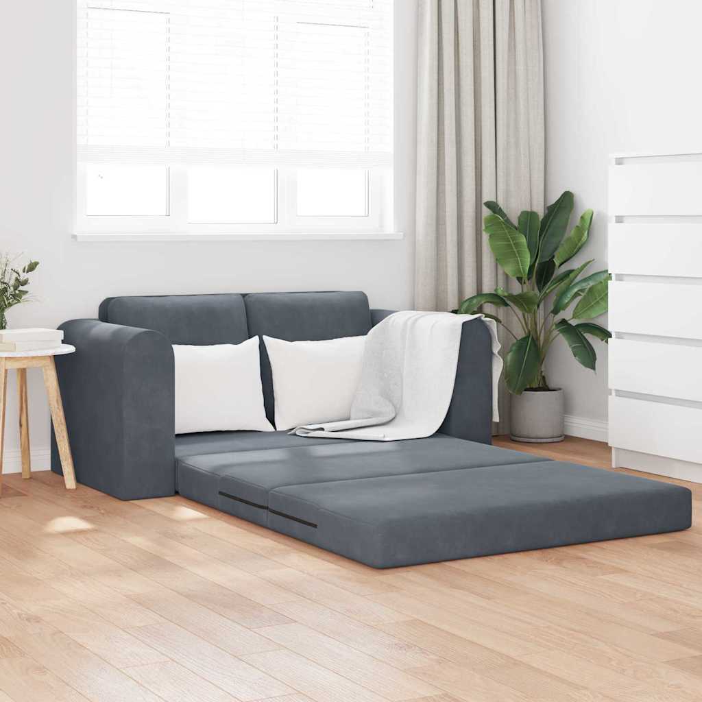 Canapé-Lit Gris foncé 148 x 71 x 83 cm Velours - XIOS