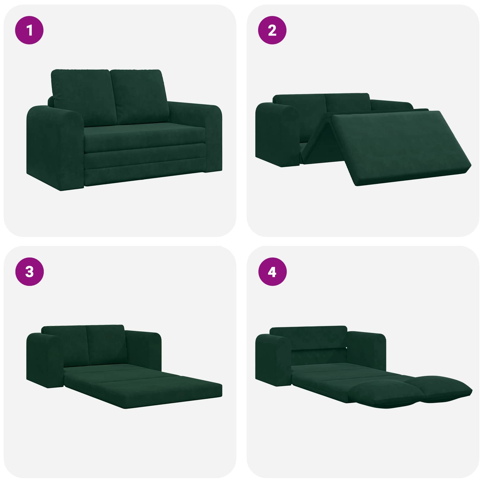 Canapé-Lit Vert foncé 148 x 71 x 83 cm Velours