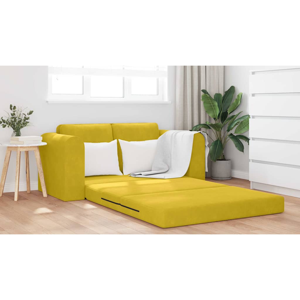 Canapé-Lit Jaune 148 x 71 x 83 cm Velours - XIOS