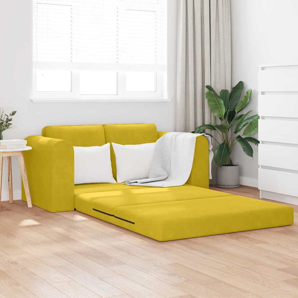 Canapé-Lit Jaune 148 x 71 x 83 cm Velours - XIOS