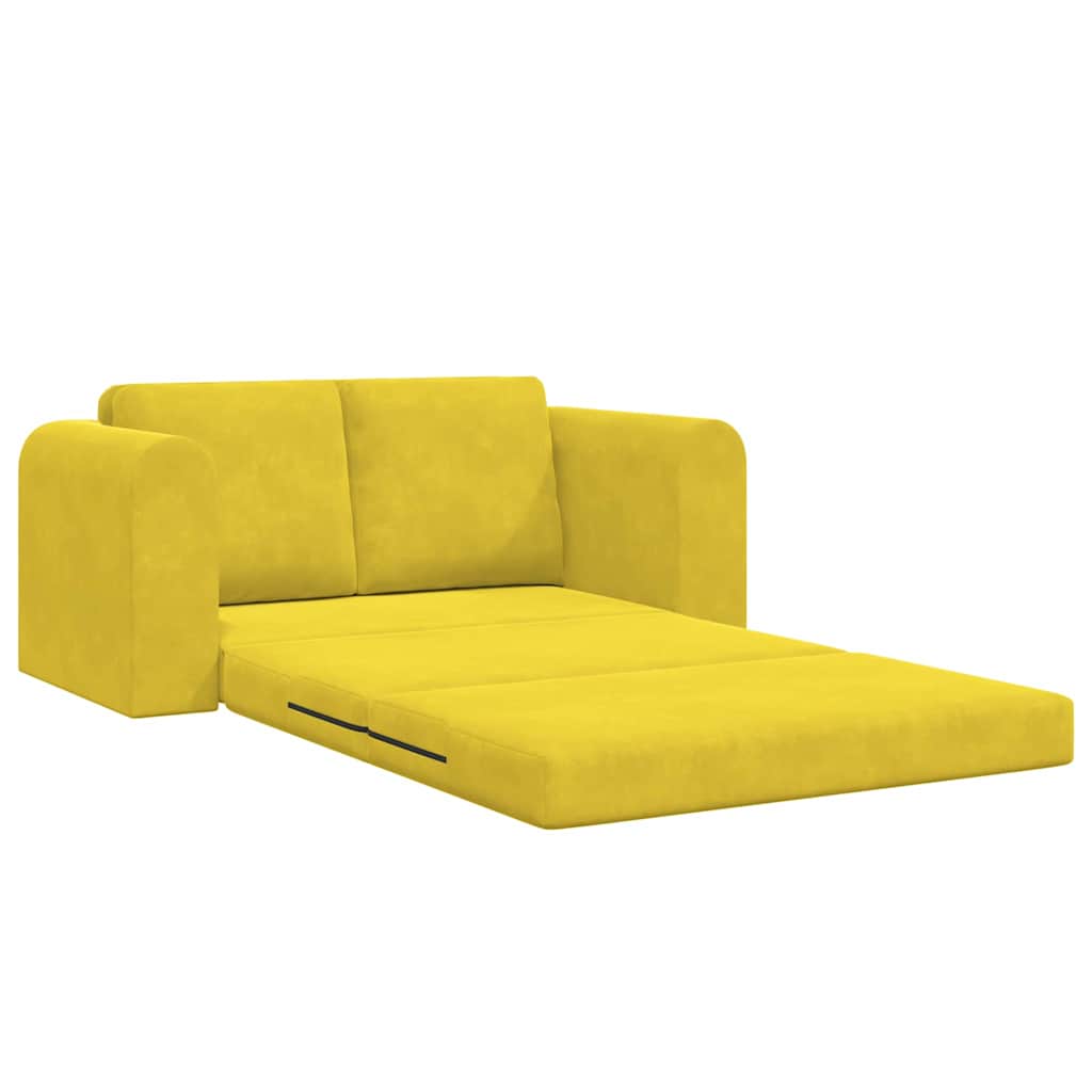 Canapé-Lit Jaune 148 x 71 x 83 cm Velours - XIOS