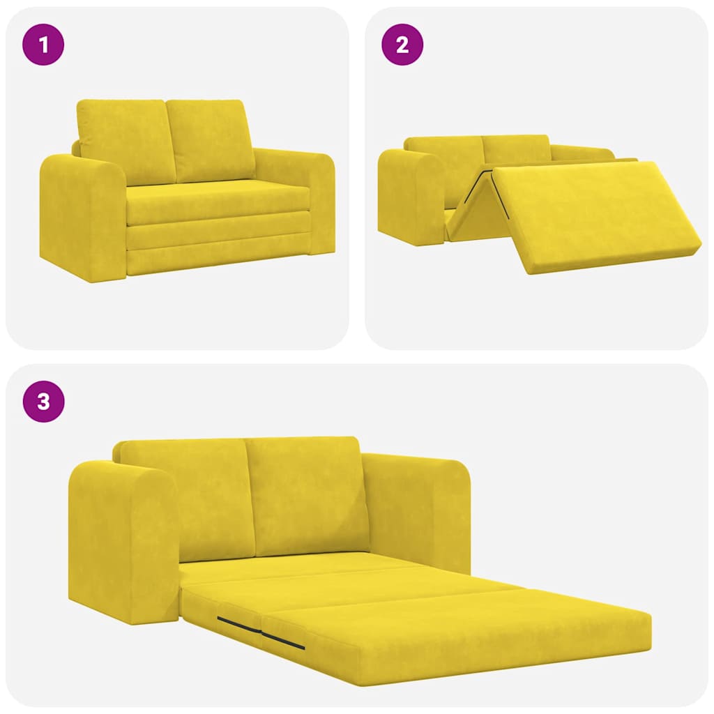 Canapé-Lit Jaune 148 x 71 x 83 cm Velours - XIOS