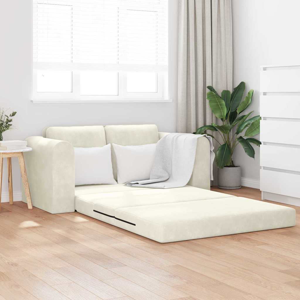 Canapé-Lit 60cm Crème Velours - XIOS