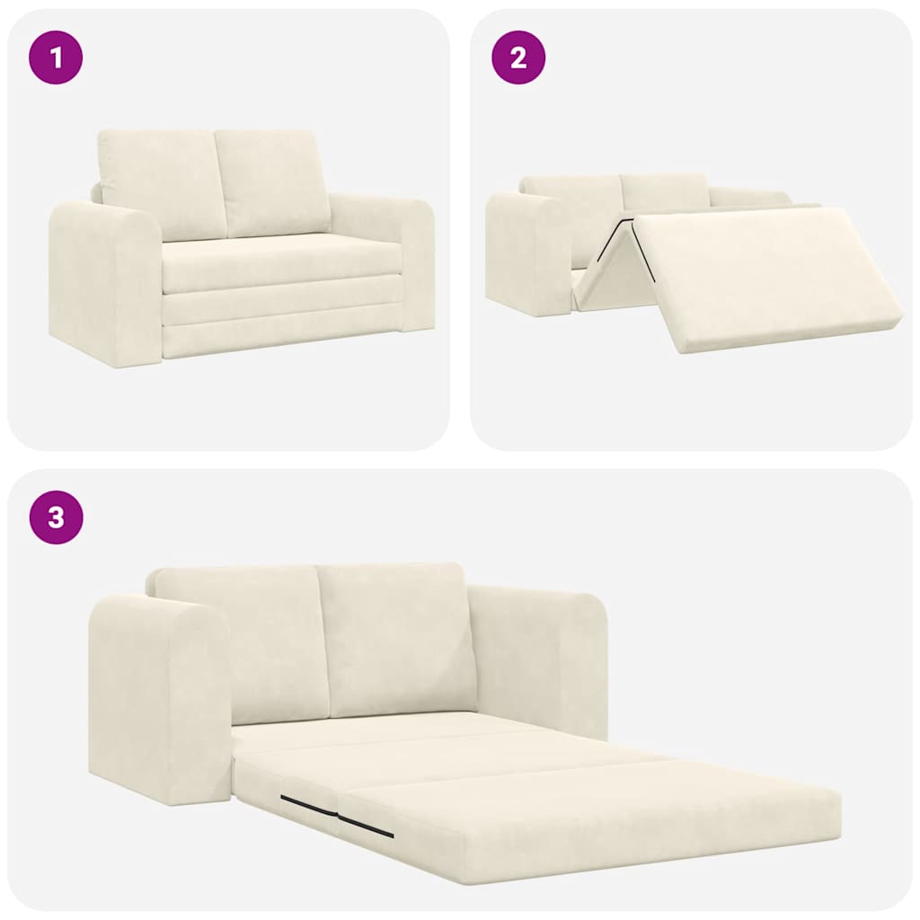 Canapé-Lit 60cm Crème Velours - XIOS