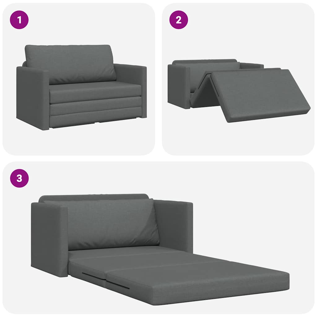 Canapé-Lit Gris foncé 124 x 71 x 78 cm tissu - XIOS