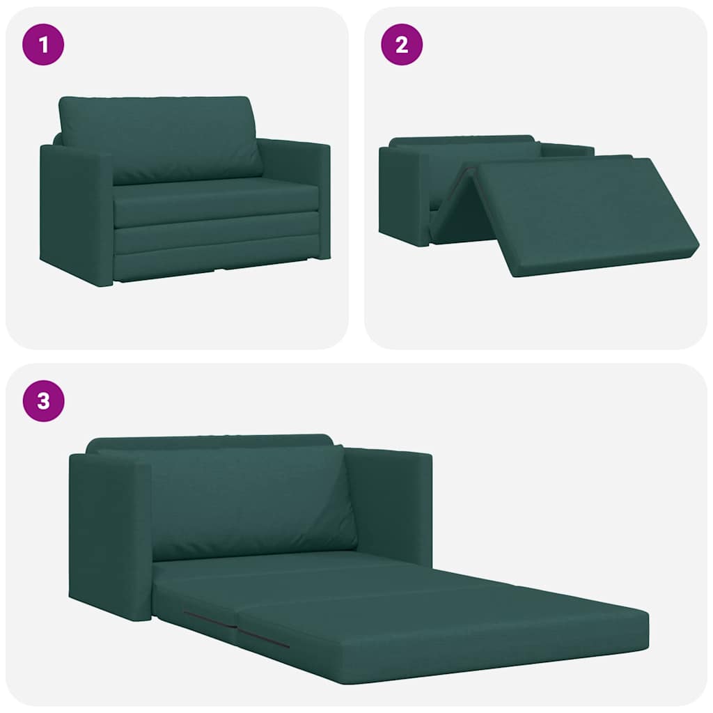 Canapé-Lit Vert foncé 124 x 71 x 78 cm tissu - XIOS