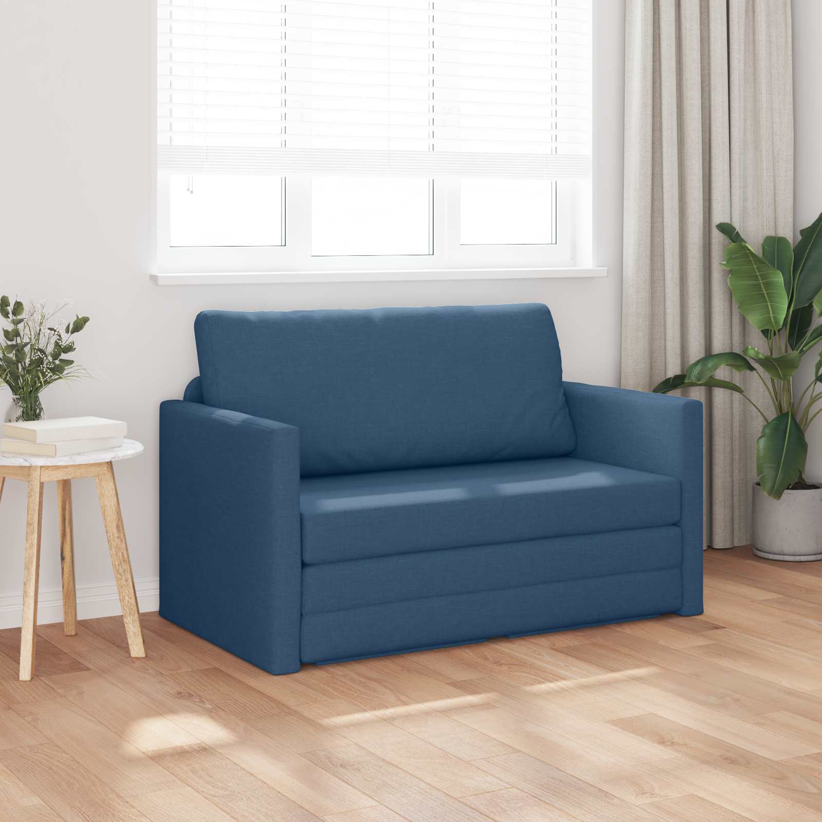 Canapé-Lit Bleu 124 x 71 x 78 cm tissu