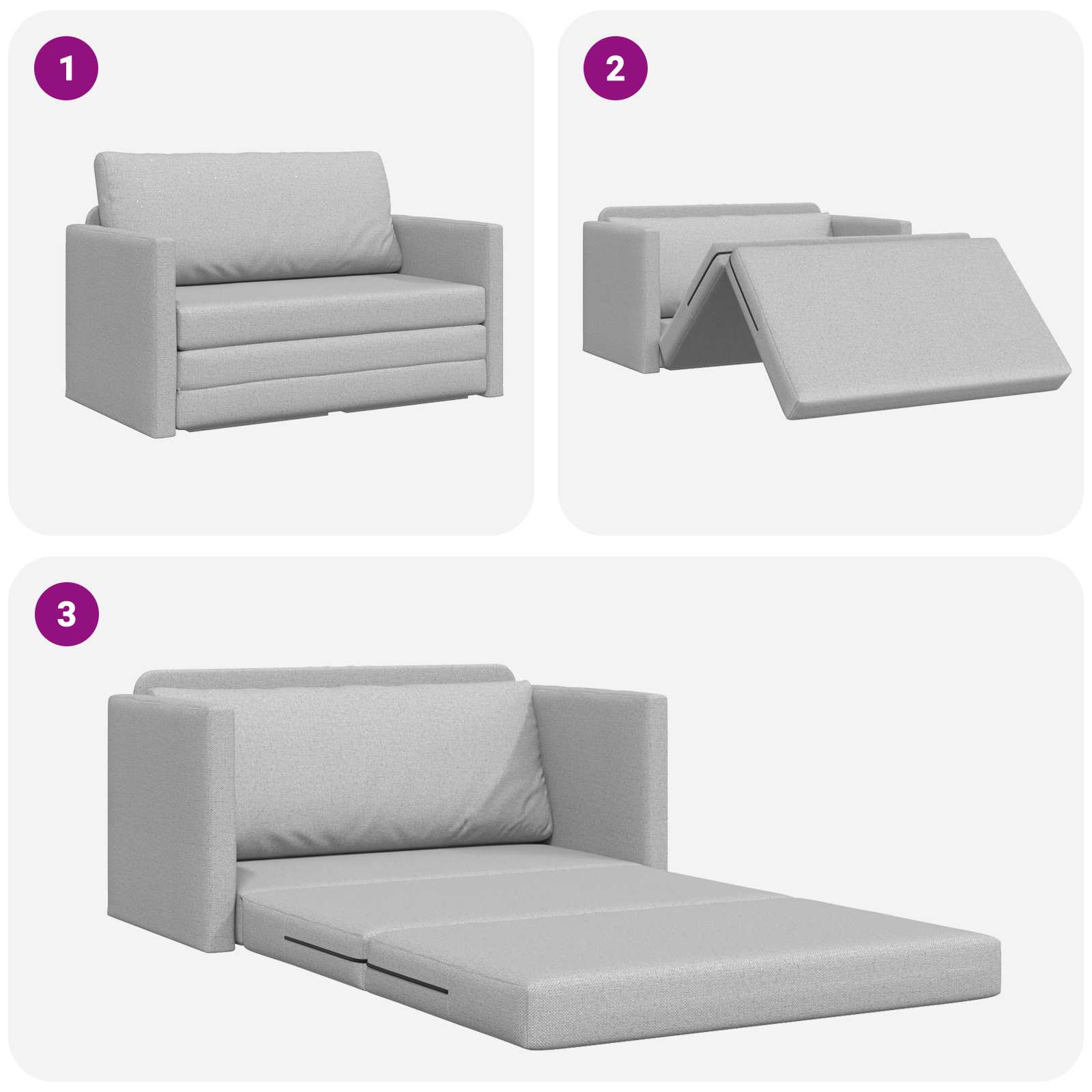 Canapé-Lit 110cm Gris nuage tissu - XIOS