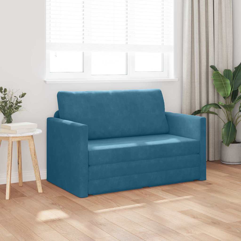 Canapé-Lit Bleu 124 x 204 x 61 cm Velours - XIOS
