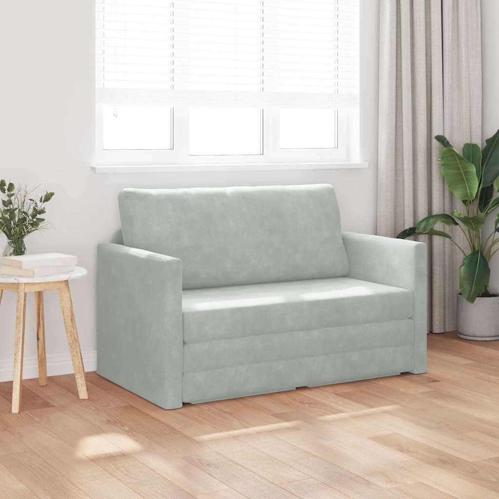 Canapé-Lit Gris clair 124 x 204 x 61 cm Velours - XIOS