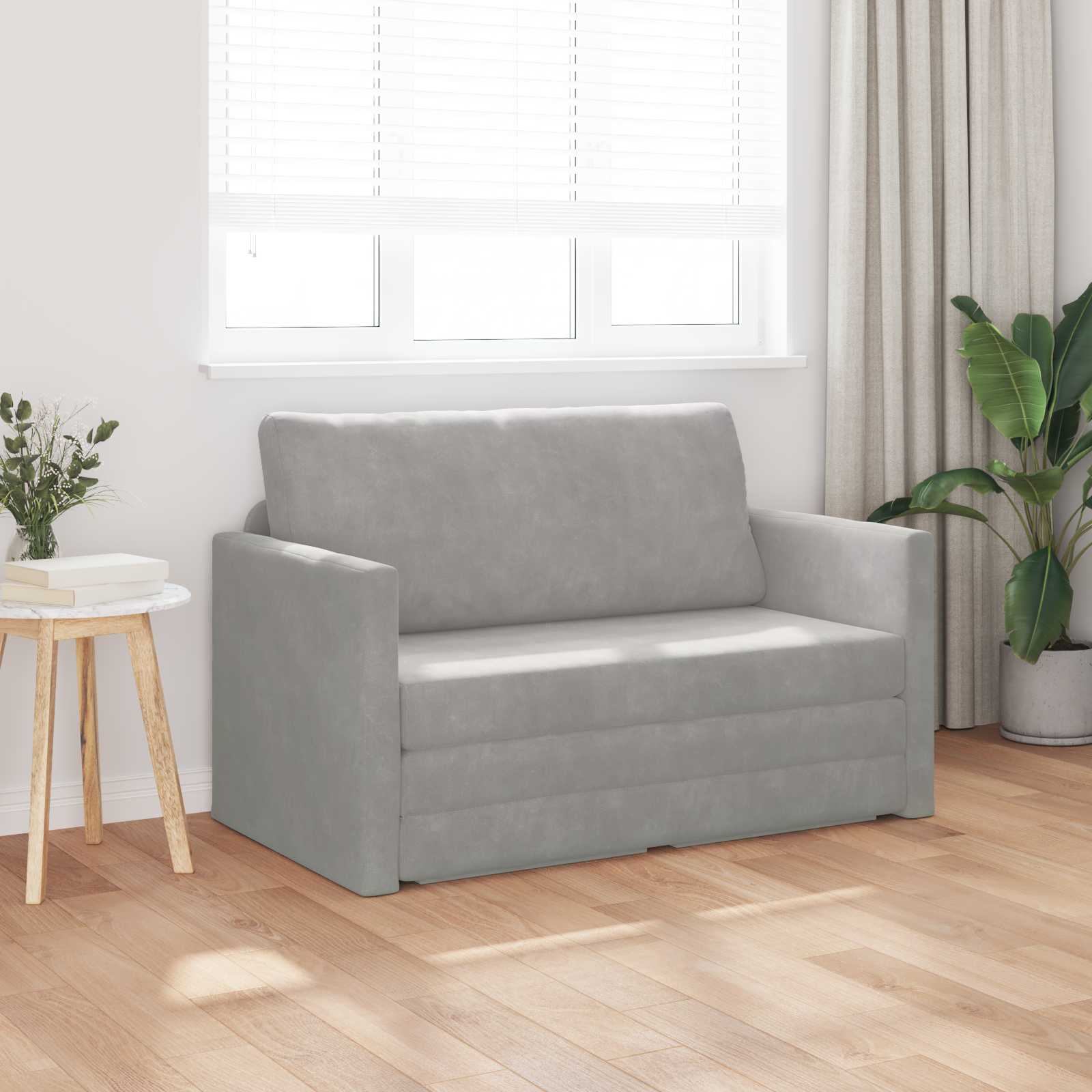 Canapé-Lit Gris clair 124 x 71 x 78 cm Velours