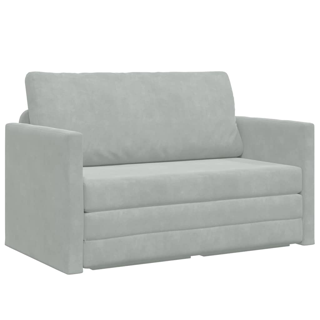 Canapé-Lit Gris clair 124 x 204 x 61 cm Velours - XIOS