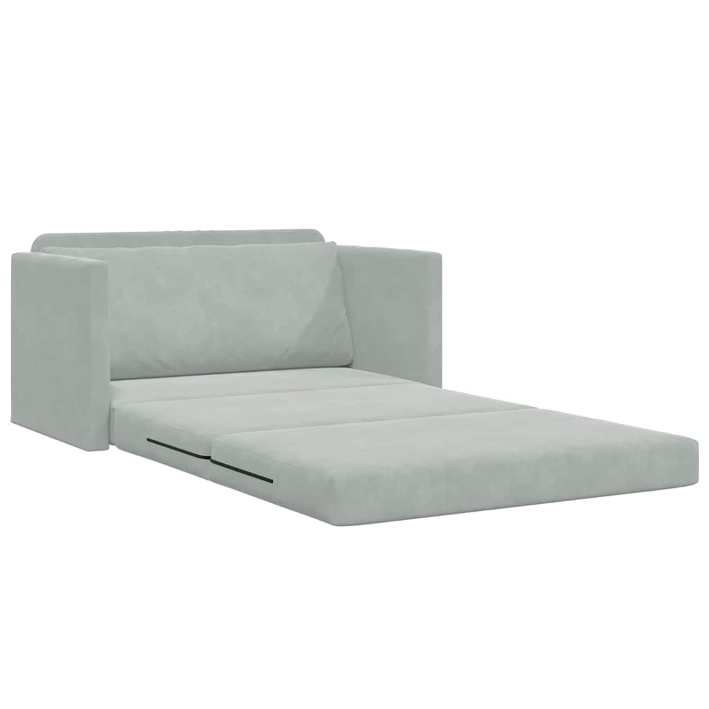 Canapé-Lit Gris clair 124 x 204 x 61 cm Velours - XIOS