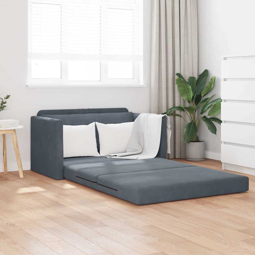 Canapé-Lit Gris foncé 124 x 204 x 61 cm Velours - XIOS